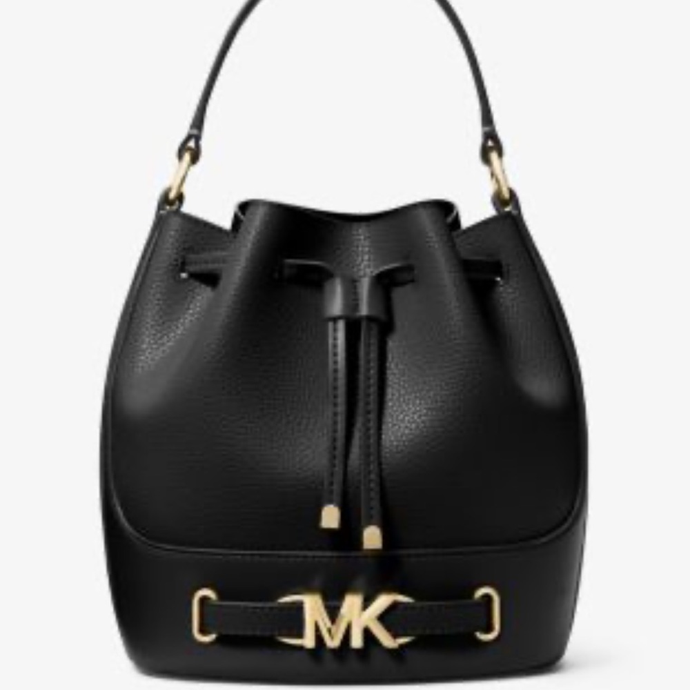 Michael Kors Black Leather Bucket Bag